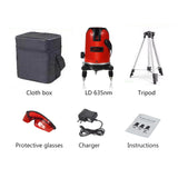 PRACMANU 5 Lines 6 Points Laser Level Automatic Self Leveling 360