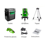 PRACMANU 5 Lines 6 Points Laser Level Automatic Self Leveling 360