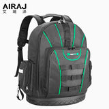 AIRAJ Tool Backpack, Waterproof Tool Bag, Rubber Bottom Storage Bag