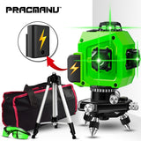PRACMANU12 Lines 3D Green Laser Level Horizontal And Vertical Cross Lines